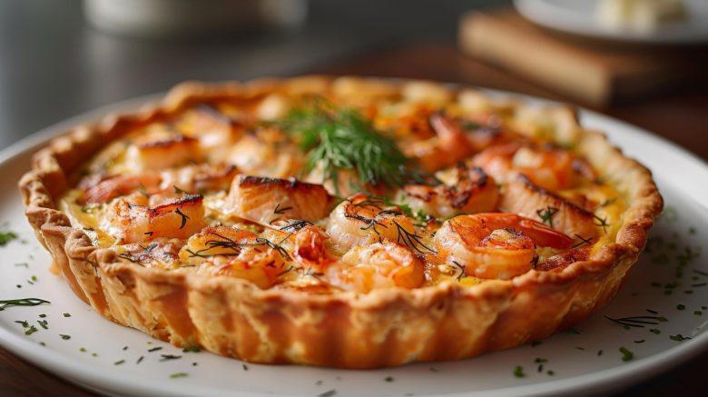 Quiche de camarão e requeijão