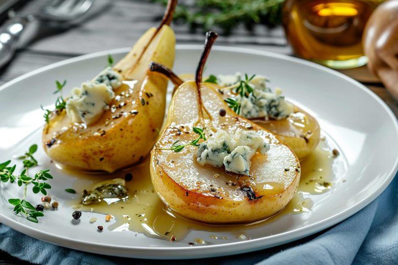 Pera recheada com gorgonzola