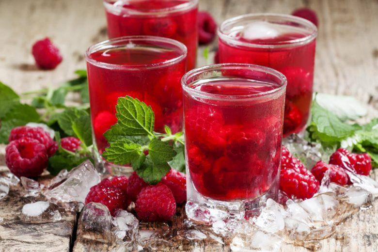 Suco de framboesa com gengibre