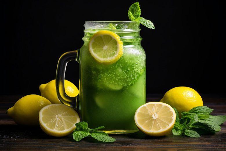 Suco detox para desinchar com couve, hortelã e limão