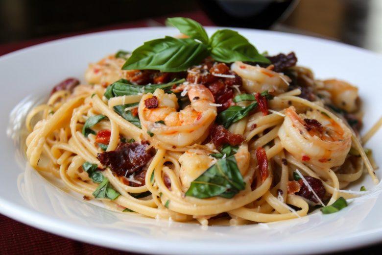 Linguine com camarão e limão