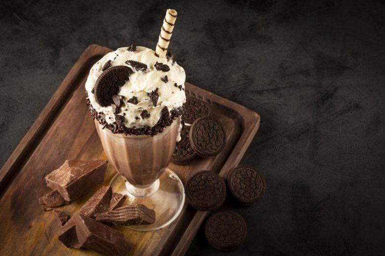 Milk-shake de chocolate crocante