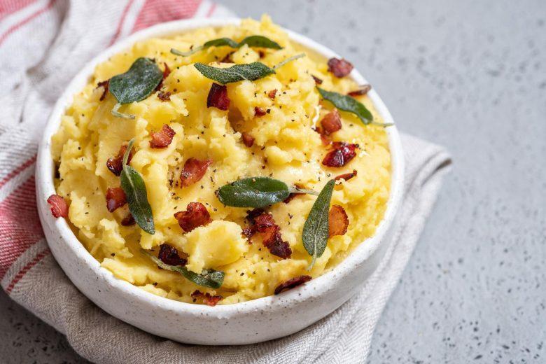 Purê de batata com bacon e parmesão