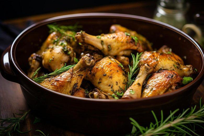 Frango com molho de cerveja e alecrim