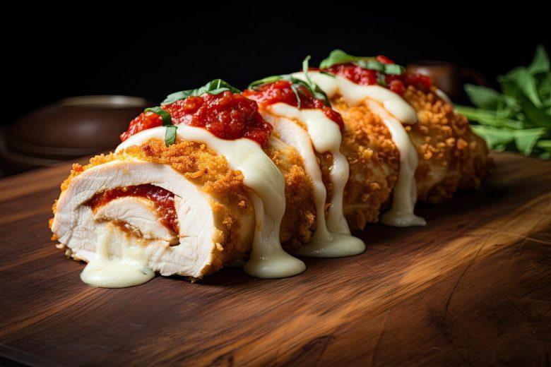Frango rolê empanado