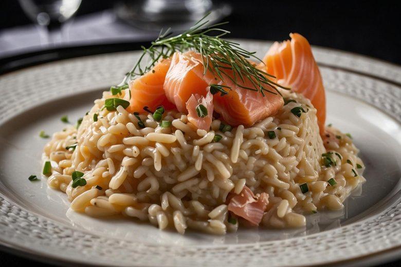 Salmão com risoto de parmesão