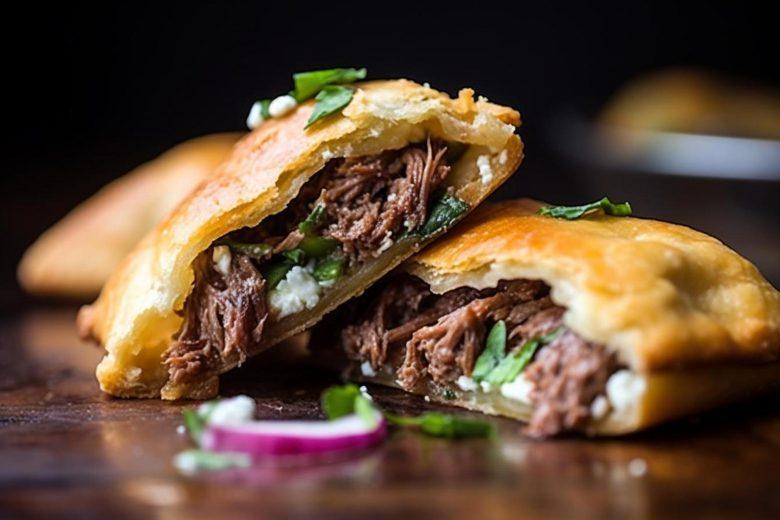 Pastel assado de carne-seca