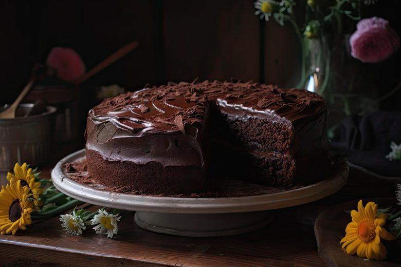 Bolo de chocolate elegante