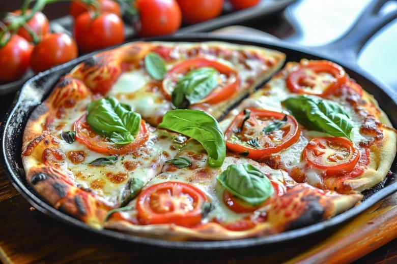 Pizza de frigideira de massa de pastel