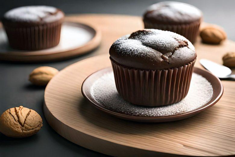 Muffin de chocolate com castanha