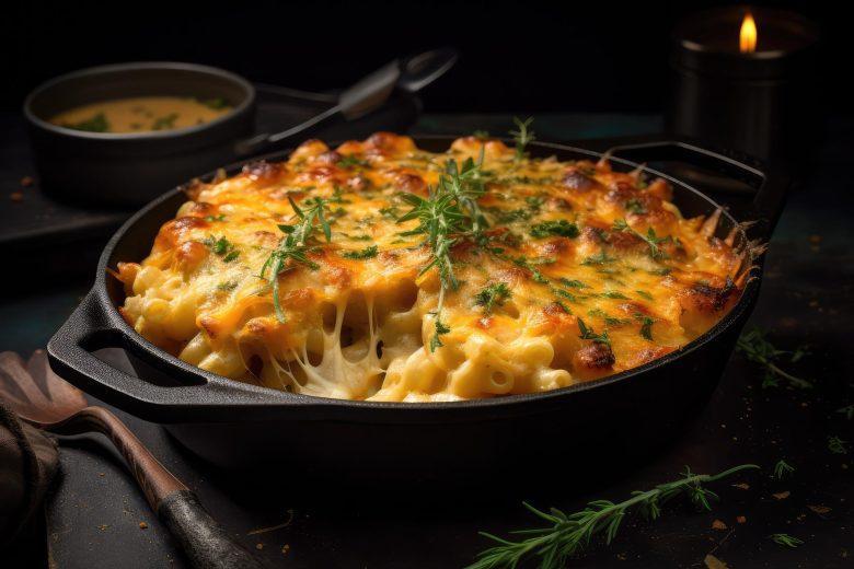 Gratinado de batata e macarrão