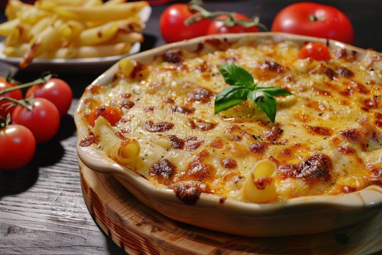 Gratinado de batata com macarrão