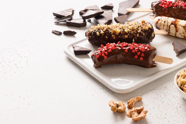 Banana assada com chocolate