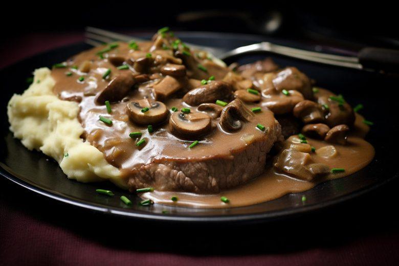 Rosbife com molho de cogumelo