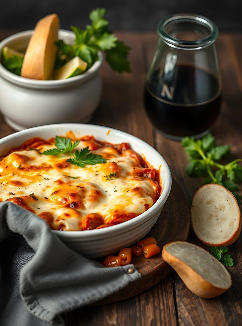 Parafuso gratinado com molho de tomate