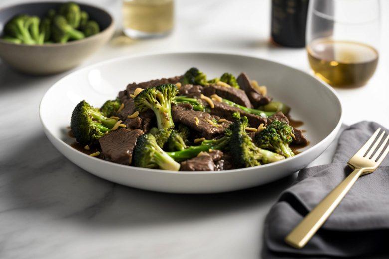 Carne com brócolis e molho de soja