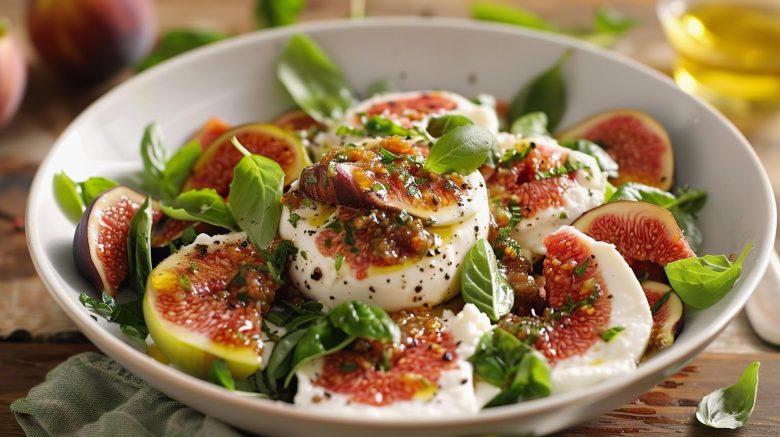 Salada de queijo de cabra e figo