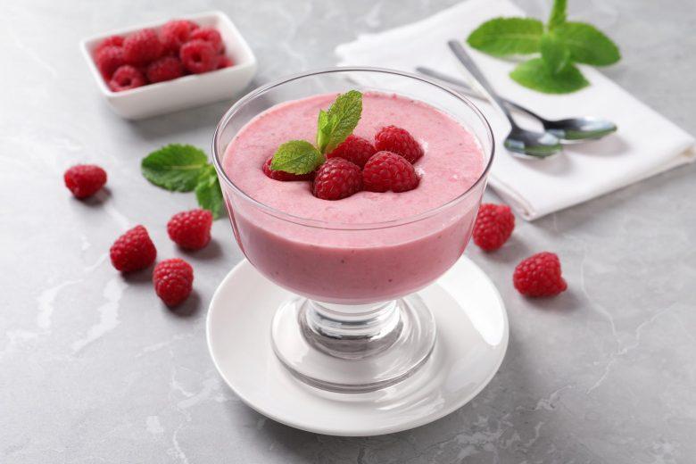 Mousse de framboesa com iogurte