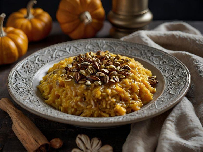 Risoto de bacalhau e abóbora