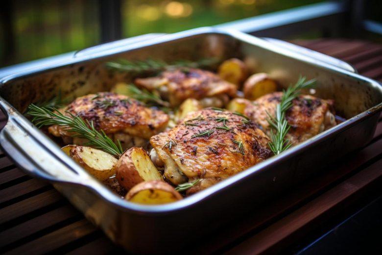 Frango picante com batata ao forno