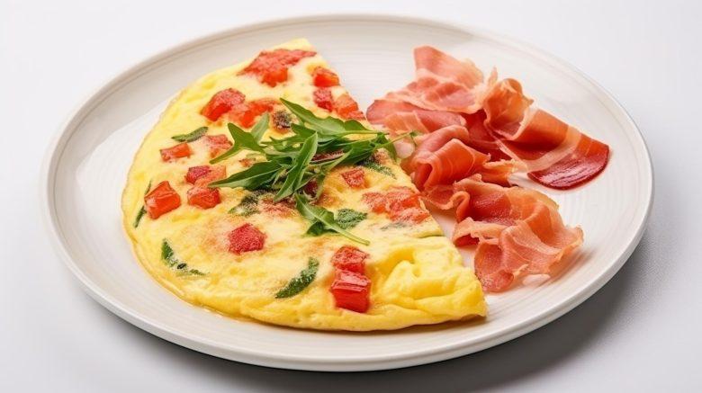 Omelete de tomate e manjericão