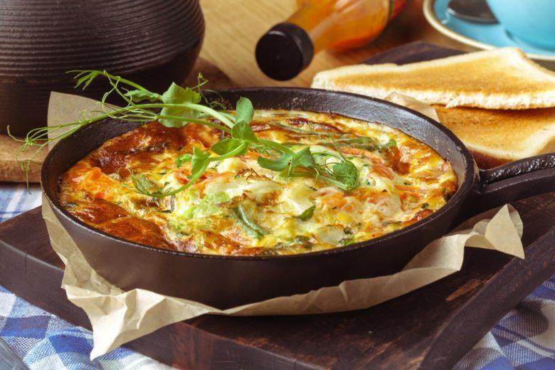 Omelete de forno com presunto