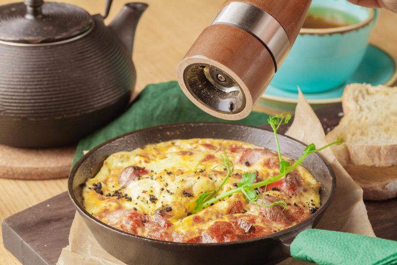 Omelete assada com presunto