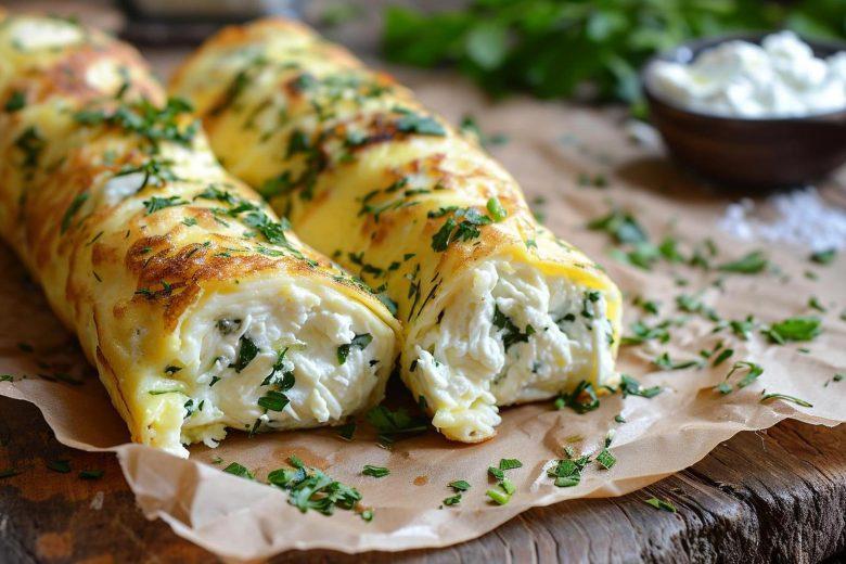 Omelete enrolada com ricota