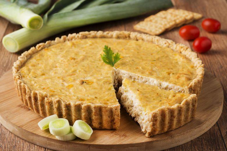 Quiche de alho-poró e frango