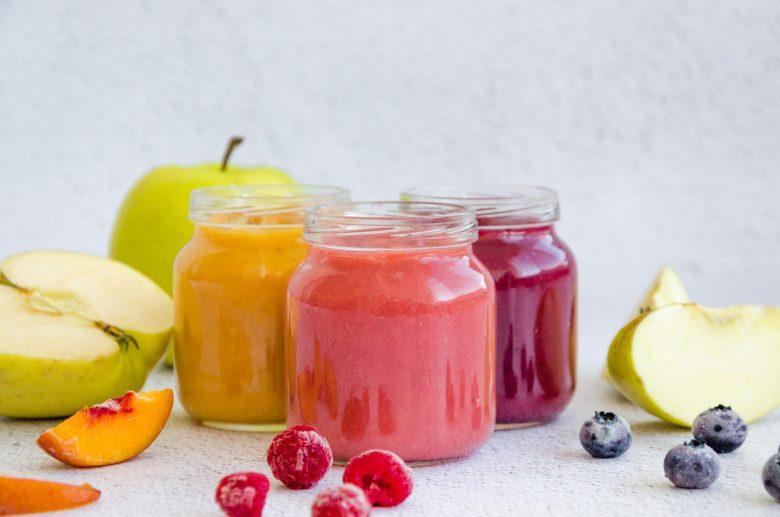 Papinha mista de frutas