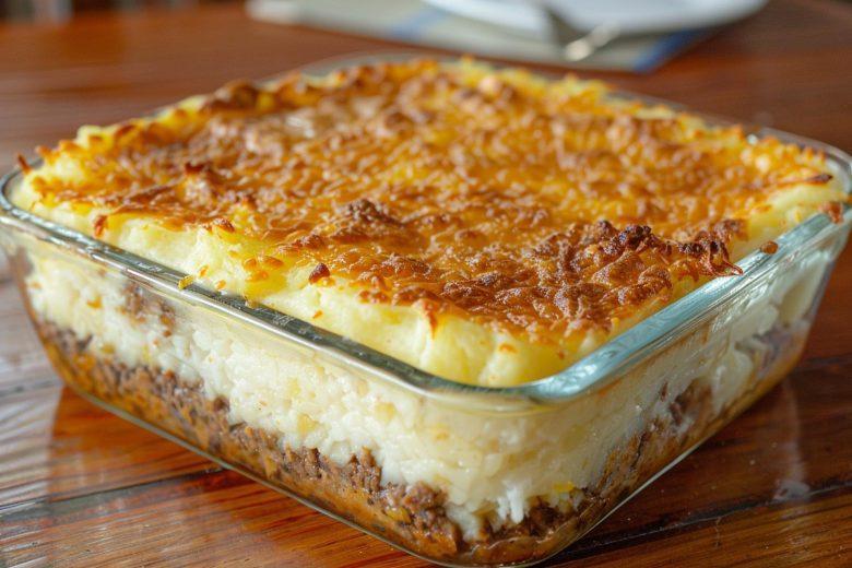 Escondidinho de requeijão com carne moída