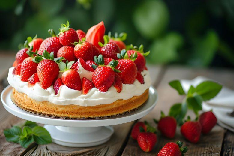 Torta morna de morango
