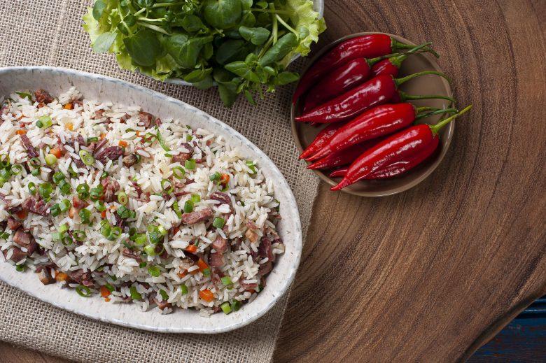 Arroz carreteiro com carne seca