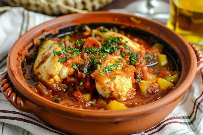 Peixe ensopado ao molho vermelho