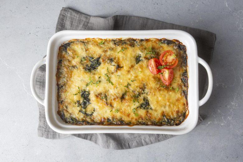 Salmão com molho de espinafre gratinado