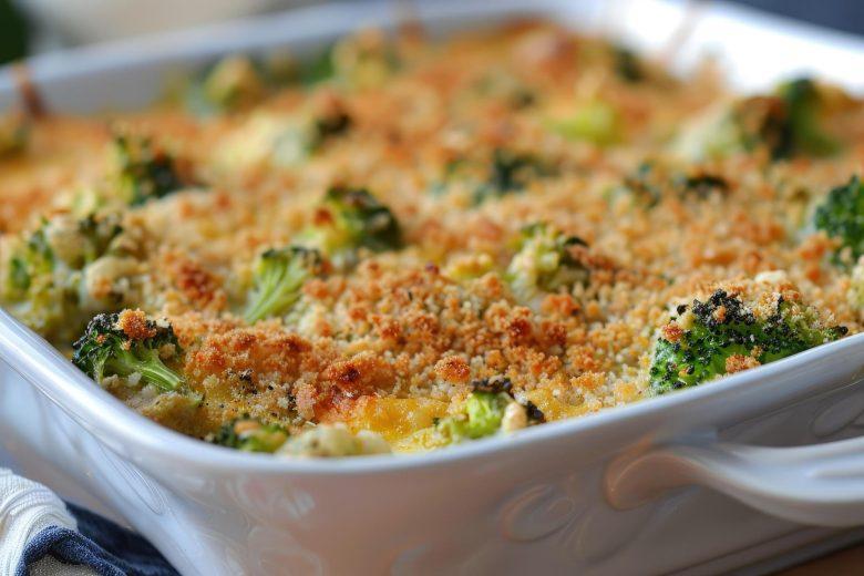 Bacalhau gratinado com brócolis