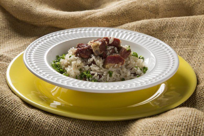 Arroz arbóreo com carne seca