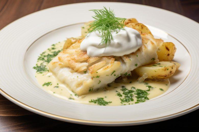 Bacalhau com batata ao molho branco