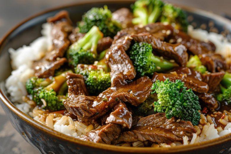 Tirinhas de carne com brócolis