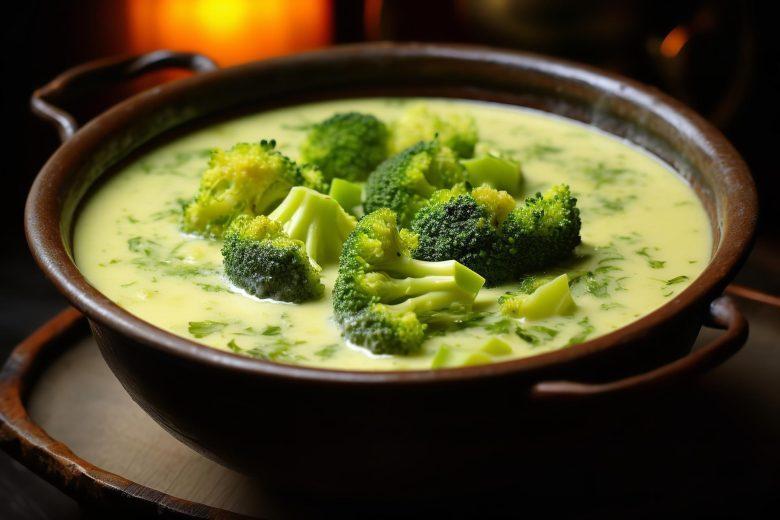 Sopa de fubá com brócolis