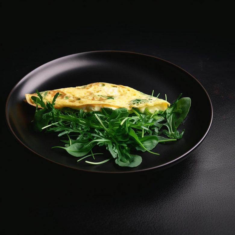 Omelete cremosa com espinafre