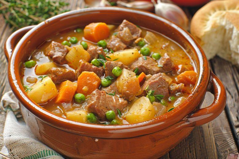 Sopa de legumes e carne