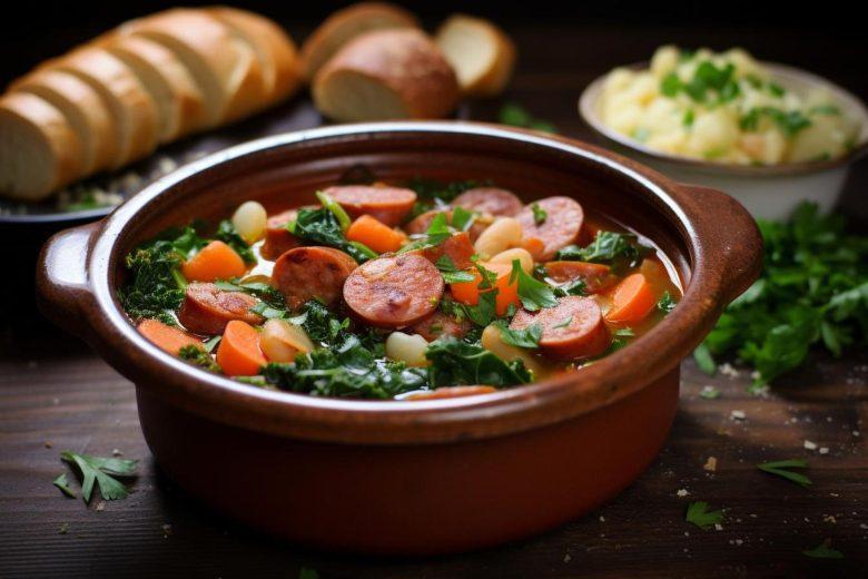 Sopa de linguiça e couve