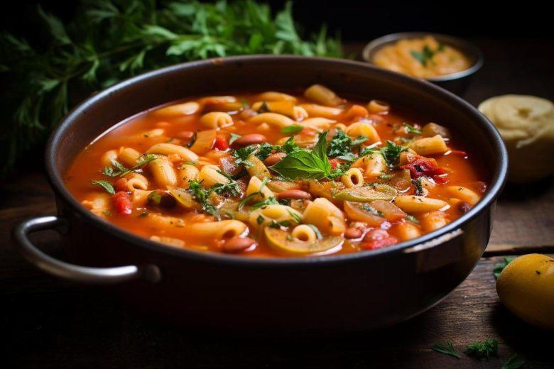 Sopa de feijão e macarrão
