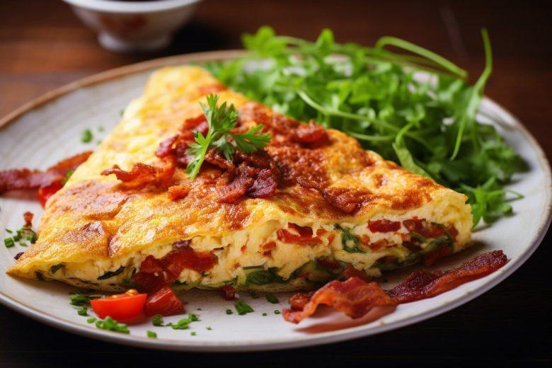 Omelete de abobrinha com bacon