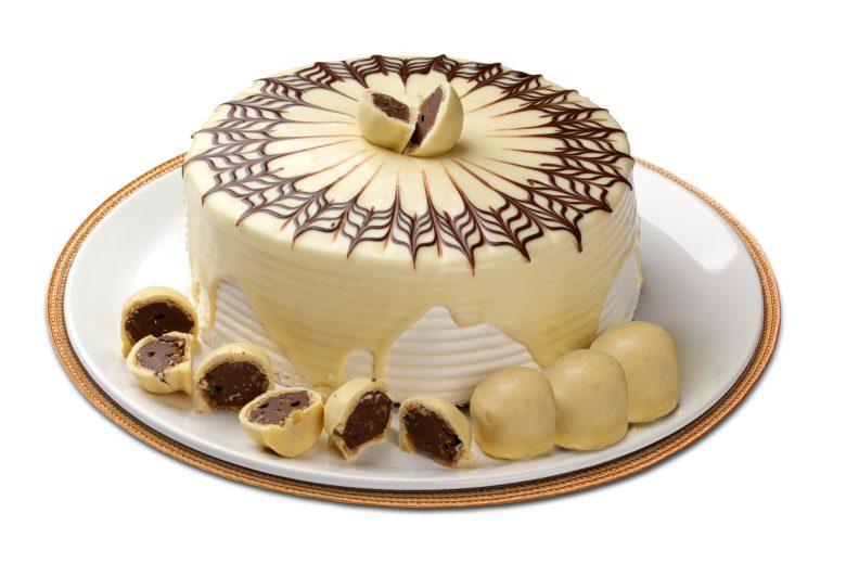 Bolo bombom de chocolate branco