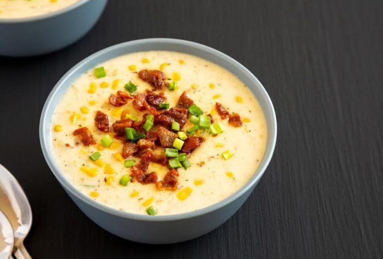 Sopa de milho e bacon
