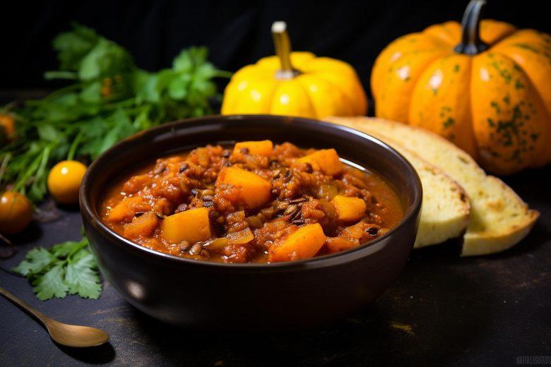 Sopa de abóbora com carne