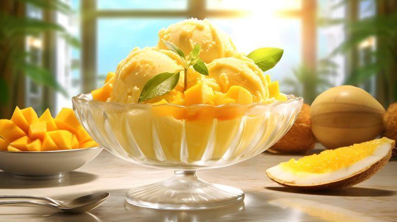 Creme gelado de manga