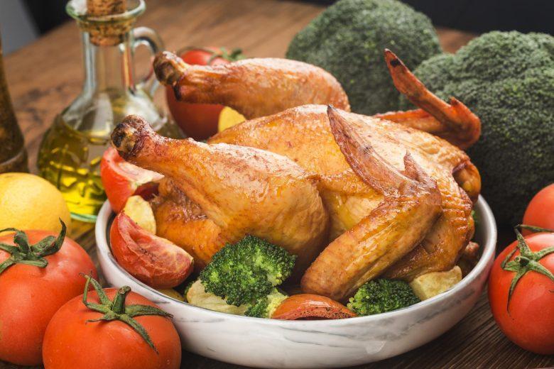 Frango assado na brasa
